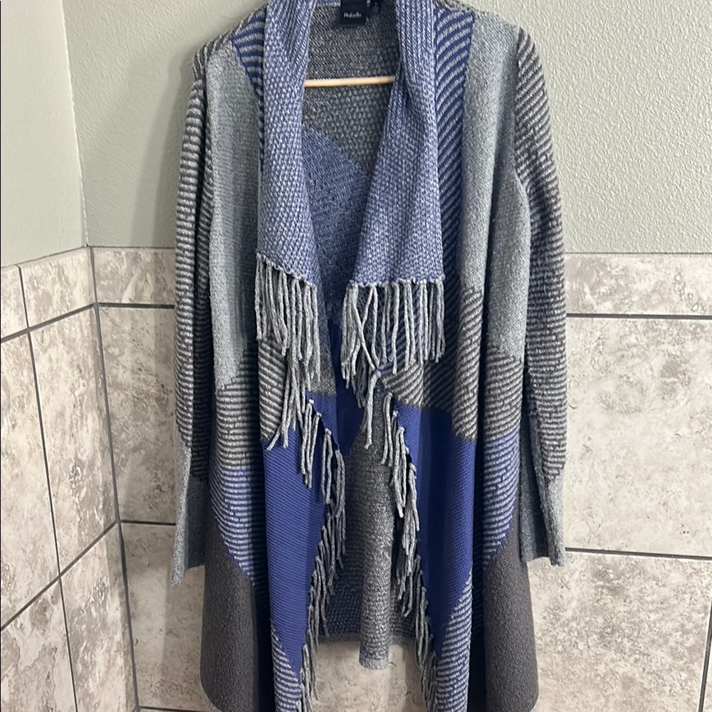 Blue and Gray Women's Sweater